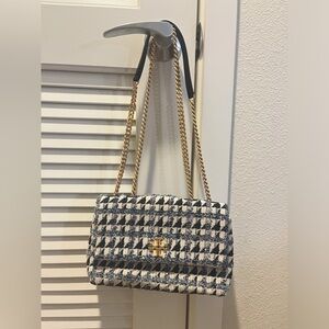 Tory Burch Kira Chevron Tweed Small Convertible Shoulder Bag With Dust Bag